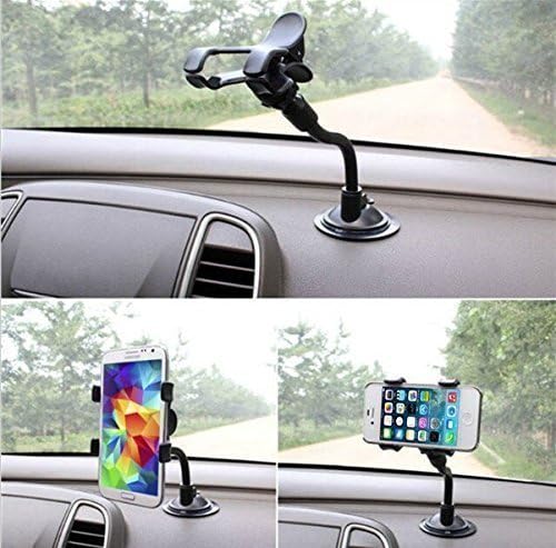 Ramtech Flexible Car Truck Windshield Suction Mount Dual Clip Holder Bracket for Cobra GPS 5400 5550 5850 5600 PRO LM - WMCF