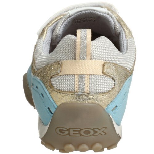 Geox Toddler Snake Girl Sneaker,Sky/Light Gold,26 EU (US Toddler 9-9.5 M)