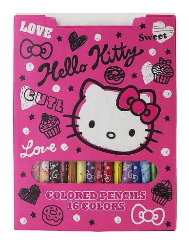 Hello Kitty Colored Pencils 16 Colors SquiggleB008KA9ZN0 : image