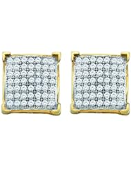 10KT Yellow Gold 0.40CT-Diamond Micro-Pave Earrings