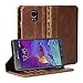 GMYLE Galaxy Note 4 Case, Book Case Vintage for Samsung Galaxy Note 4 IV N910 - Brown Classic Crazy Horse Pattern PU Leather Book style Stand Case Cover