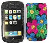 BlackBerry Curve 8520/8530/9300 Full Diamond Crystal, Colorful Flowers on B ....