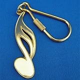 16分音符 ポリッシュドブラス キーホルダー 16ｔh Note Polished Brass Keychain