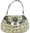GUESS HANDBAGS; Guess Tyra Rhinestone Half Flap Shoulder Bag in Black