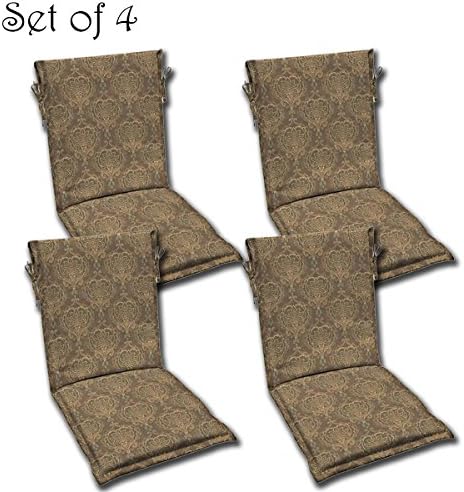 SET OF 4 Outdoor Patio Reversible Sling Chair Cushion 48x19x1.5, (Seat:21" Back: 21" Head Rest: 6") Sides and Seat have 1" border fabric. Polyester Fabric Chelsea Latte by Comfort Classics