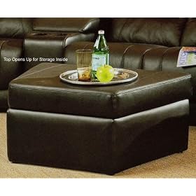 Promenade Collection Black Leather Sofa Ottoman Coffee Table