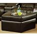 Promenade Collection Black Leather Sofa Ottoman Coffee Table