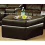 Promenade Collection Black Leather Sofa Ottoman Coffee Table