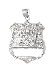 Clevereves 14K White Gold Pendant Police Badge 7.9 - Gram(s)