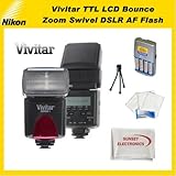 Flash Kit For Nikon D300 / D300s Digital SLR Camera Bundle Includes Vivitar ....