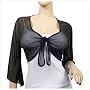 MidNight Black Sheer Front Tie Bolero Shrug Plus Size Top