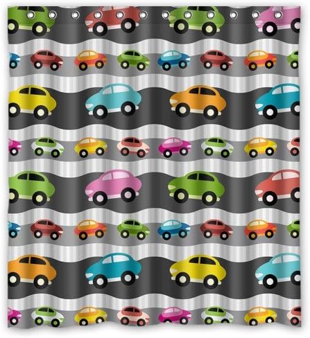 Generic Personalized Cartoon Colorful Cars Pattern Sold By Too Amazing Shower Curtain Bath Decor Curtain 66 " x 72 "