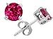 Original Star K(tm) Round 7mm Lab Created Pink Ruby Earring Studs in .925 Sterling Silver