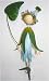 Blue Daffodilly with Leaf Metal Garden Fairy Gift Stake