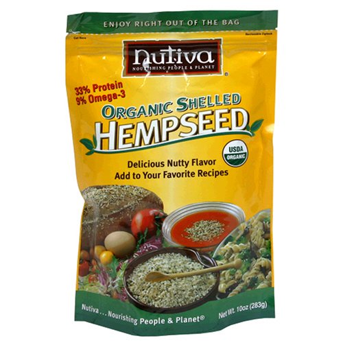 Nutiva Organic Shelled Hempseed, 8-Ounce Pouches (Pack of 3)