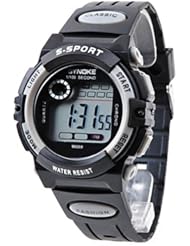 Unisex Functional Digital LED Alarm Day Date Sports Rubber Wrist Watch Grey