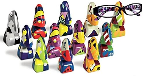 Abstract Picasso Nose Novelty Eyeglasses Holder for Adults & Children - Purple & Yellow Swirl