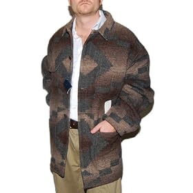 Polo Ralph Lauren Mend Wool Western Indian Blanket Jacket Coat Brown XL
