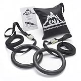 Black Mountain Products Multi-Use Exercise Gymnastics Rings, Black