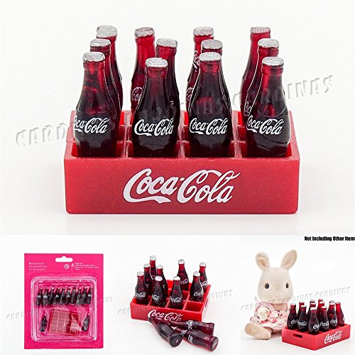 Odoria-112-Miniature-12PCS-Cola-Coke-Bottles-in-Red-Tray-Coke-Set-Dollhouse-Kitchen-Accessories