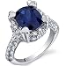 Royal Splendor 3.75 Carats Blue Sapphire Ring in Sterling Silver Size 5 to 9