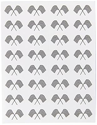 Checkered Flag Stickers Party Accessory (1 count) (4 Shs/Pkg)