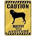 New  Caution : Mastiff With Attitude  Parking Sign Dog