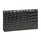 Budd Leather Crocodile Bidente Checkbook Cover