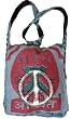 Peace Sign Purse Handbag Recycled Rice Bag