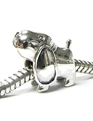 Sterling Silver Cute Long Ear Puppy Hello House Dog Bead For Pandora Troll European Charm Bracelets