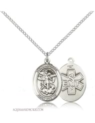 St. Michael EMT Medium Sterling Silver Medal