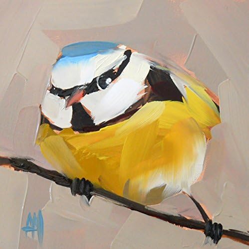 Blue Tit Bird no. 17 Art Print by Angela Moulton 5 x 5 inches