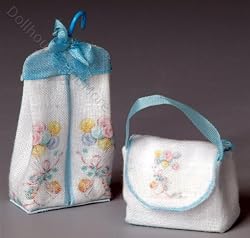 Miniature Diaper Bag and Hanger in Pink Kit by Lindee's Little Linens