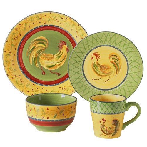 222 Fifth Avenue Chez Rooster 16-piece Dinnerware Set, Service for 4 by 222 Fifth