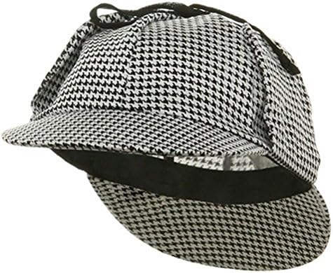 Janestore Fashion Adult Sherlock Holmes Detective Mystery Hat Cap Black and White Houndstooth