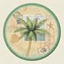 Lazy Susan ~ Palm Beach ~ decorative tempered glass ~ 16 inch diameter ~ code...