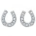 Bling Jewelry Sterling Silver Pave CZ Lucky Horseshoe Stud Earrings [Jewelry]
