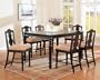 7pc Espresso Finish Counter Height Dining Table & Bar Stool Set