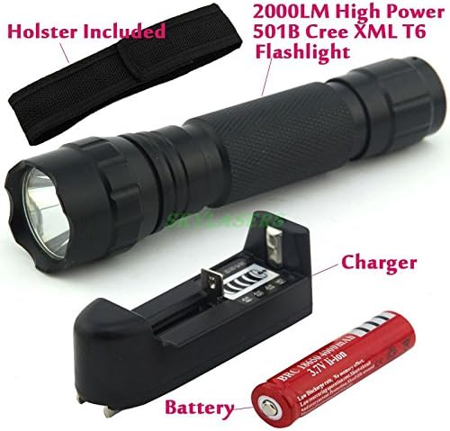 Ultrafire Wf-501b 2000lm Xm-l T6 Led 5-mode Tactical Flashlight Torch Light +18650+charger+TORCH COVER