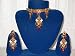 Fabulous Cardinal Red and Green Stones Studded Indian Wedding Jewelry Choker Set Free Shipping