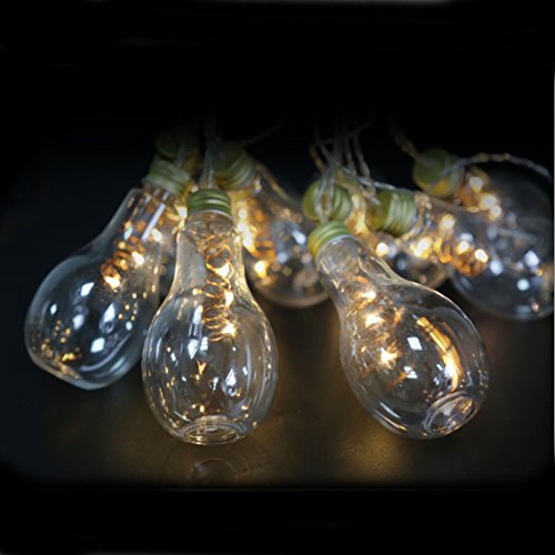 6 foot long flexible wire string light 10 round LED bulbs warm decorative lighting. batteries power convenient accent lighting parties holidays Christmas Valentines Weddings indoor light decoration