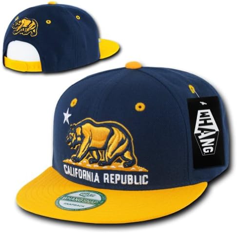California Republic Flat Bill Snapback by WHANG (Navy/Gold)