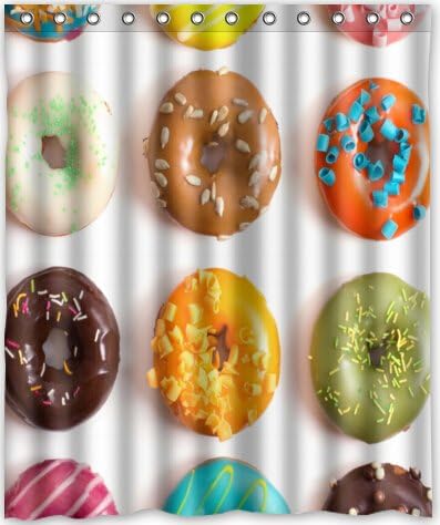 60"x72" Inches fond Donut Shower Curtain New Waterproof Polyester Fabric Bath Curtain