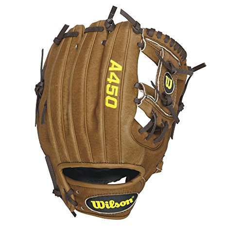 Wilson Advisory Staff Dustin Pedroia Youth Baseball Glove, Saddle Tan, Right Hand Throw, 10.75-Inch