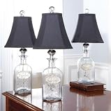 51gmojS U%2BL. SL160  Set of 3 Glass Liquor Decanter Bar Mini Accent Lamps 19H