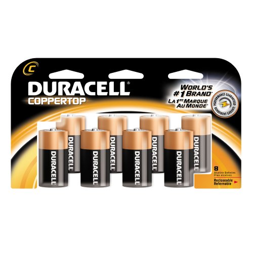 Duracell Coppertops Batteries, C Size, 8Count Packages (Pack of 2)