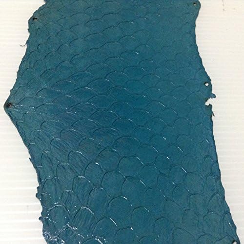 Glossy Blue Genuine Tilapia Fish Skin Hide Leather