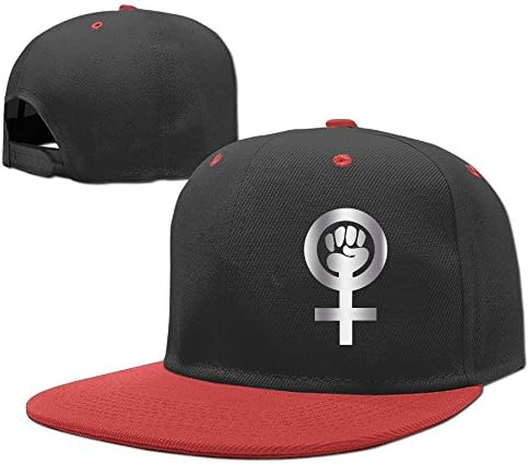 Kids Woman Power Feminist Girl D Platinum Style Hip-Hop Baseball Cap Red