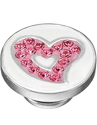 Kameleon Pink Swarovski Heart & White Enamel LovePop Jewelpop KJP621