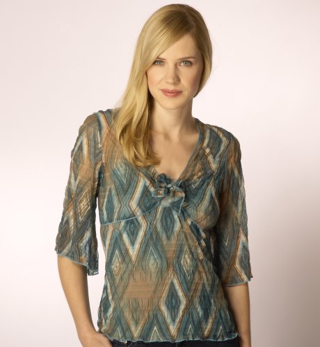 Per Una 3/4 Sleeve Crinkle Mesh Top clothing